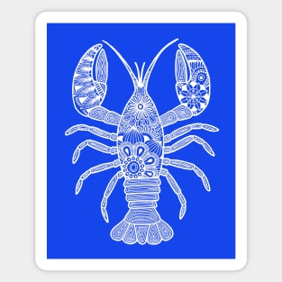 Lobster (blue and white vertical) Magnet